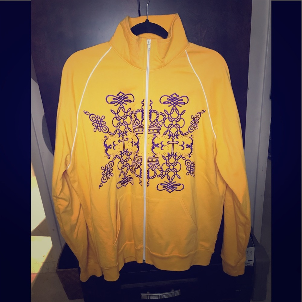 ZIP IT UP!!! Gold & purple jacket! HOT!